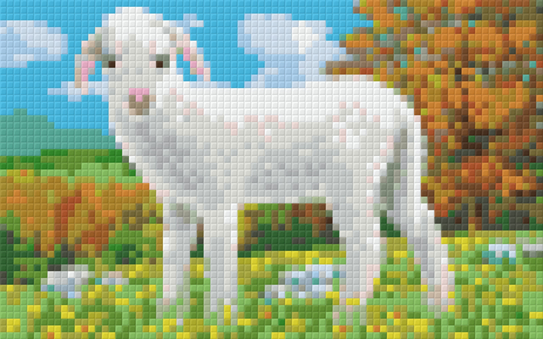 Spring Lamb Two [2] Baseplate PixelHobby Mini-mosaic Art Kit image 0